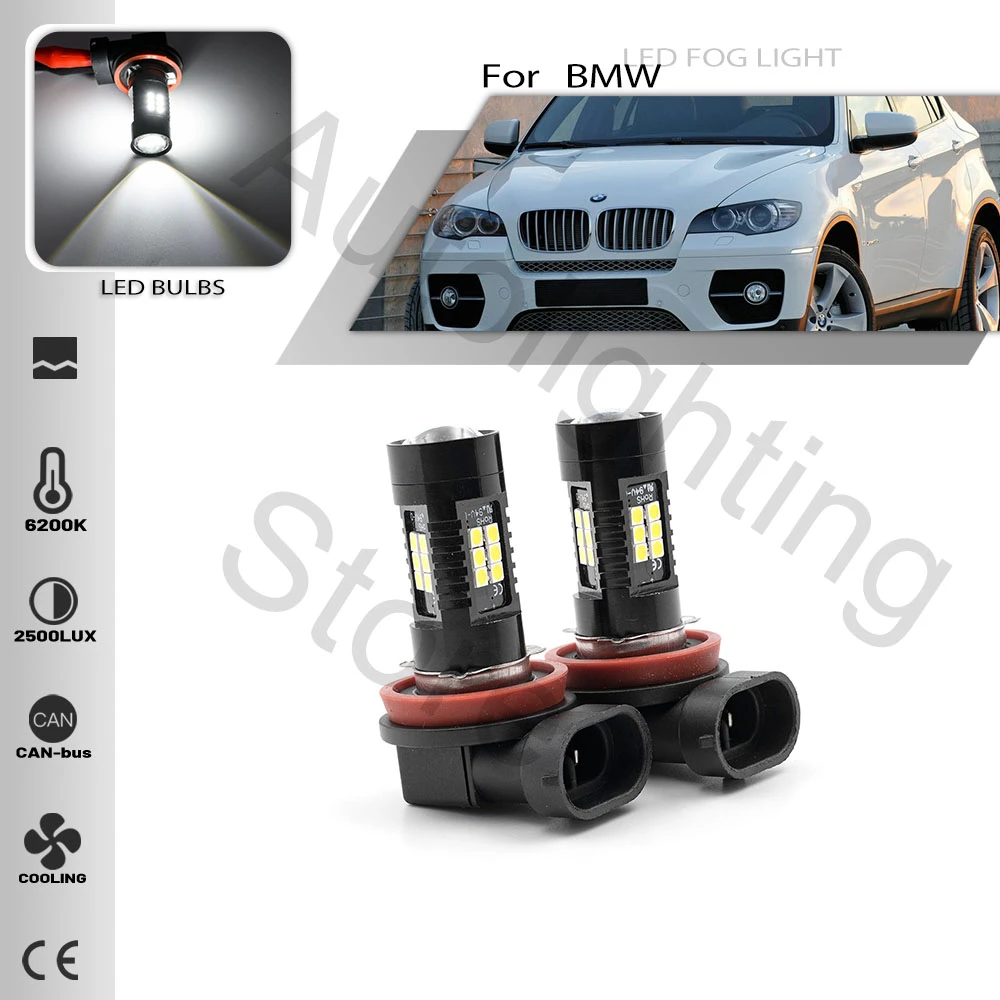 2pcs For Bmw X6 E71 E72 F16 F86 H8 H11 Led Fog Light Drl Daytime