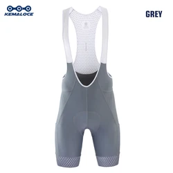 Men's High-End Cycling Bib Shorts - Solid Blue & Black, Breathable with 5D Gel Padding - XL (BS-GREY)