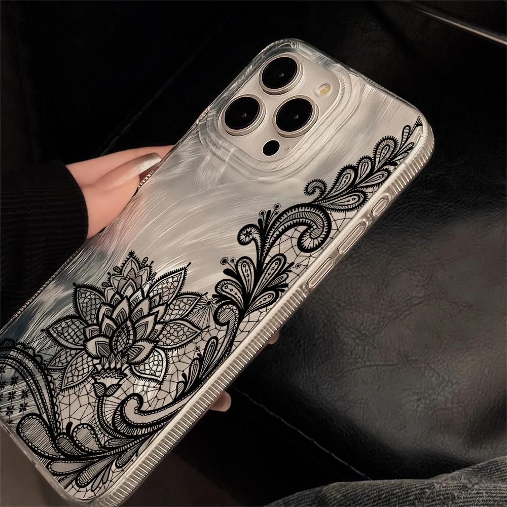 Elegant Hollow Lace Design Phone Case Cover