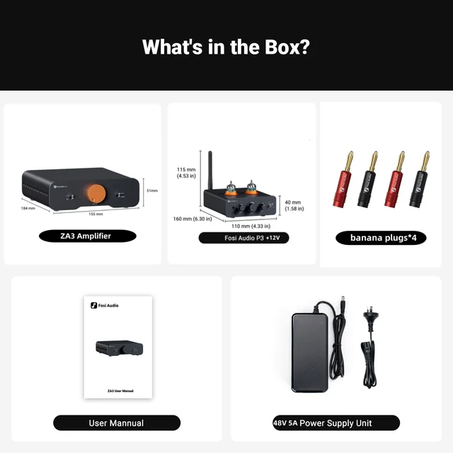 Fosi Audio ZA3 ステレオパワーアンプ TPA3255 クラス D HiFi