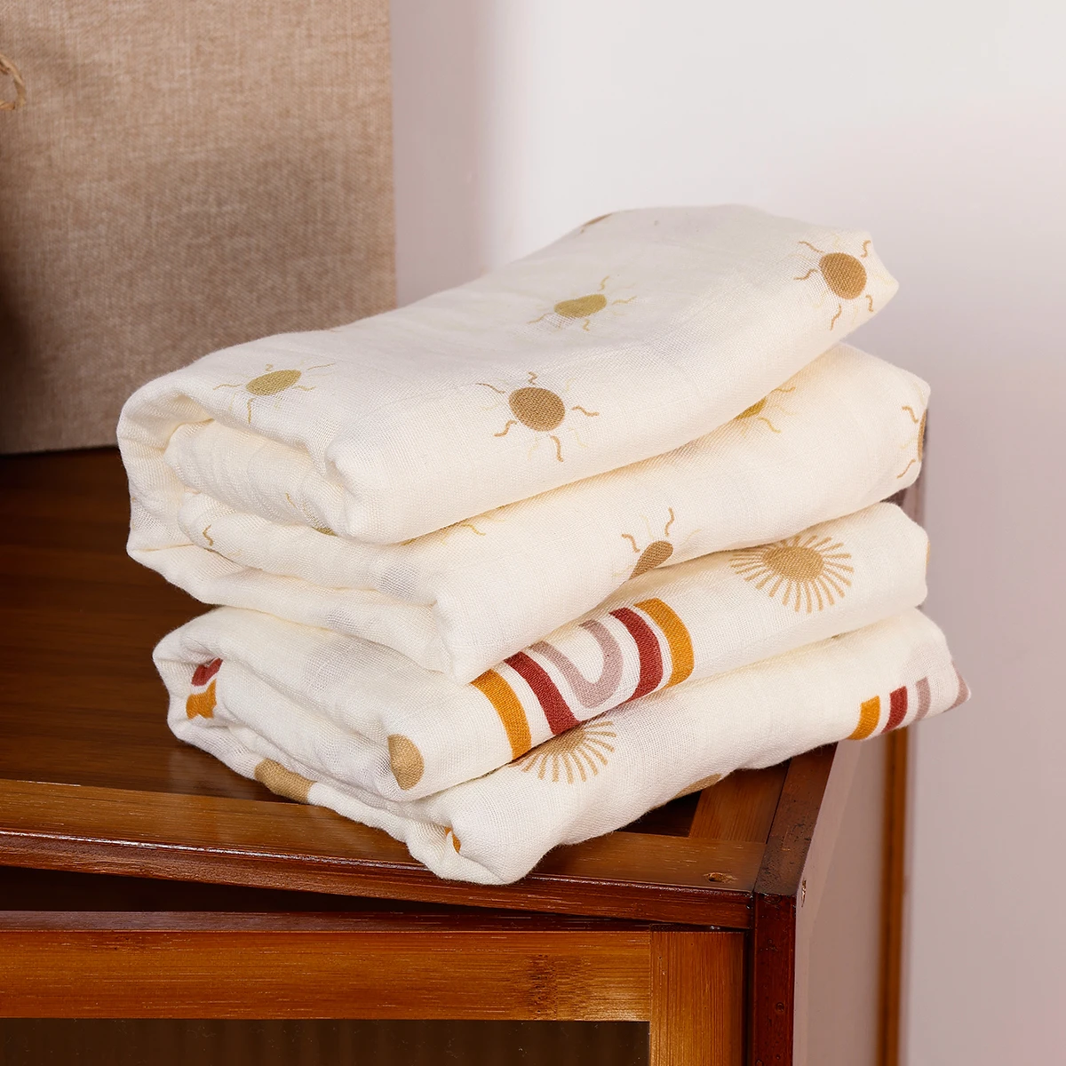Elinfant Multi-functional Cotton/Bamboo Cotton Muslin Swaddle Blanket For Bath Receiving Photography cotton swaddle