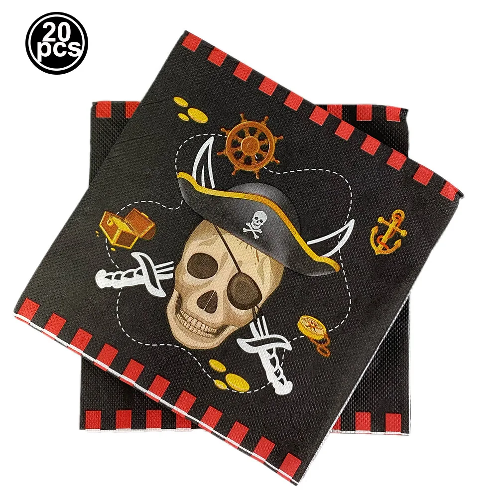 Pirate Treasure-Themed Disposable Party Tableware Set