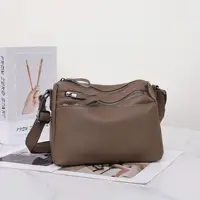 Women's Genuine Leather Crossbody Bag, Multi-Pocket Organizer Tote, Diaper Bag for Moms, Full-Grain Leather Handmade Purse 1
