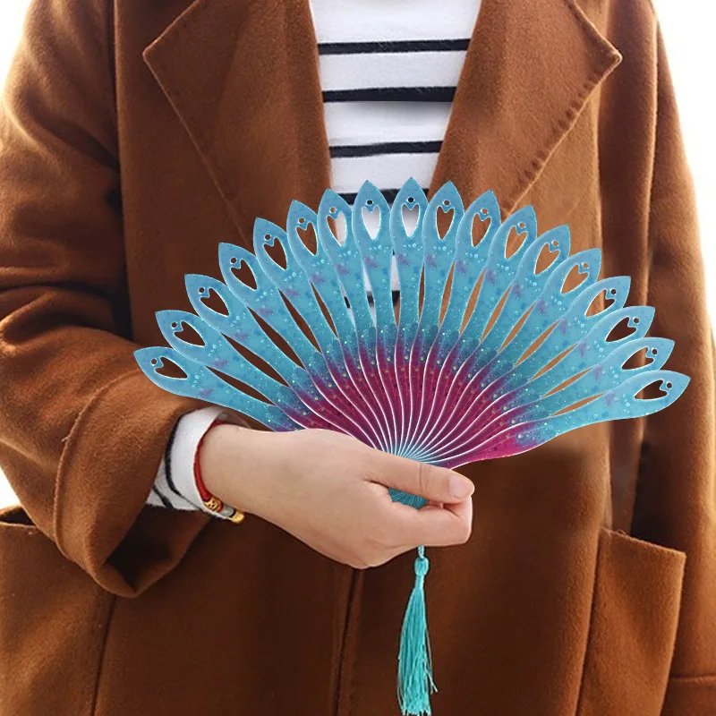 Crystal Epoxy Mold DIY Fan Bone Mold Jewelry Making Creative Bookmark Silicone for Party Costume Accessories Craft