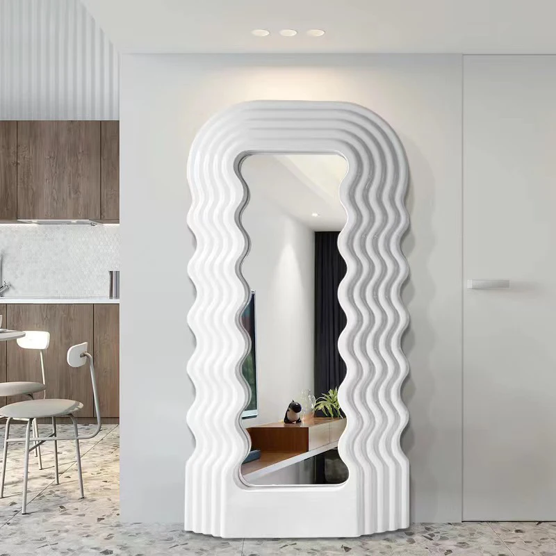 

Irregular Wavy Large Decorative Mirror Bedroom Dressing Full Body Decorative Mirror Floor Custom-made Espelho De Mesa Room Decor