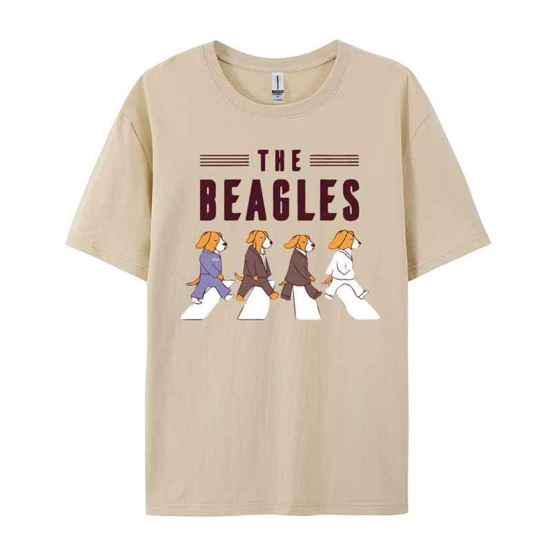 TheBeaglesDogVintage Prevailing Short Sleeve Funny T Shirts Pure Cotton Crew Neck Men Tees Custom Tops & Tees Father Day TheBeaglesDogVintage khaki