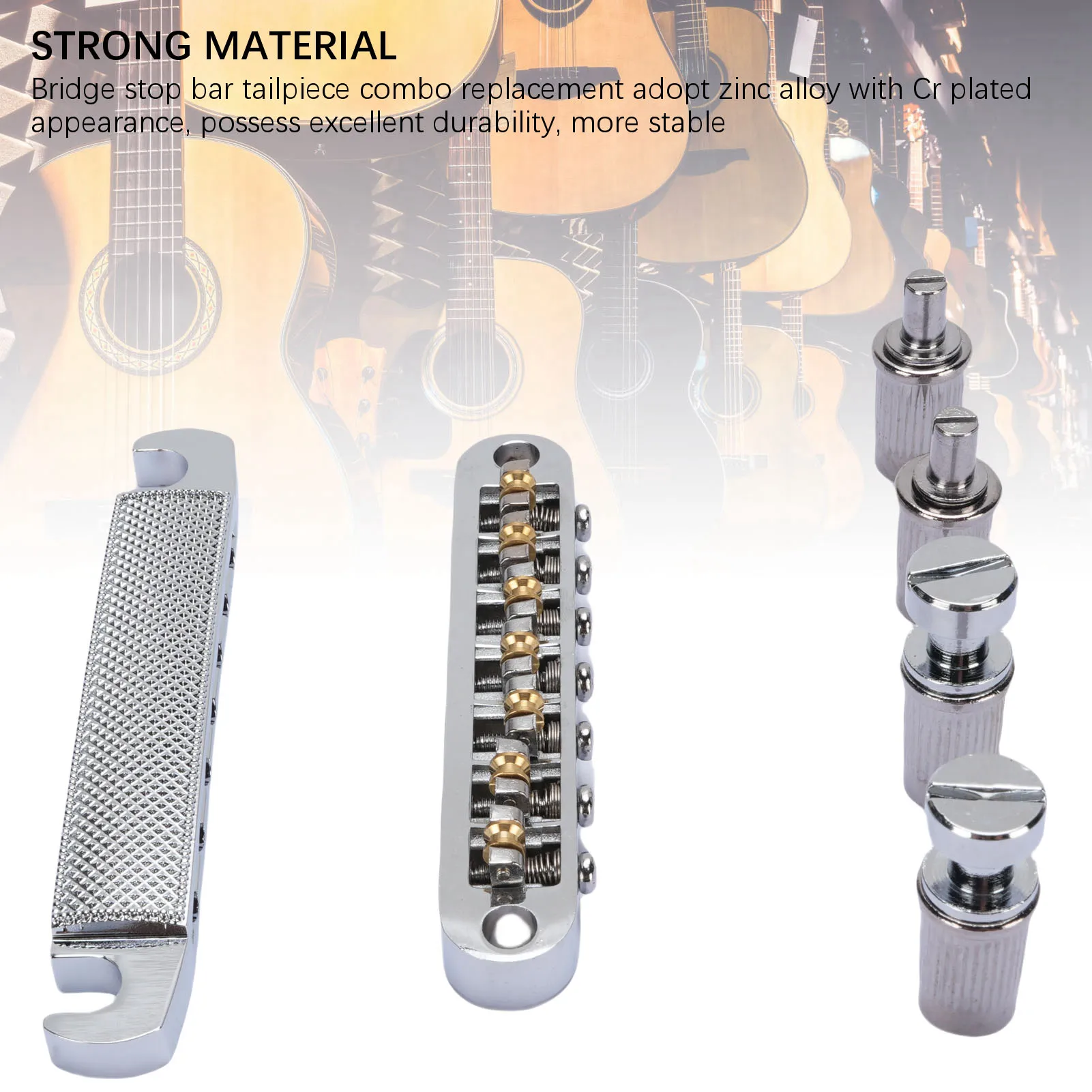 Bridge Stop Bar Tailpiece Combo Replacement for LP SG 7 String Electric Guitar for Tune O Matic  Bridge Stop Bar Tailpiece