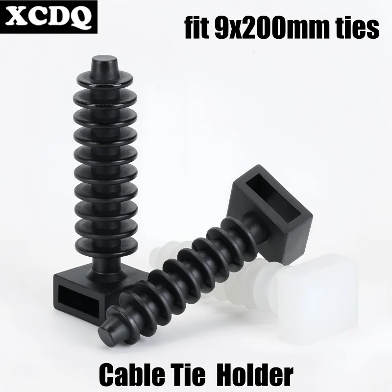 Nylon Cable Tie Holder Zip Tie Mount Push-in Rivet Type Inserting Fixed Seat Hose Support Plastic Electric Wire Holder 100pcs