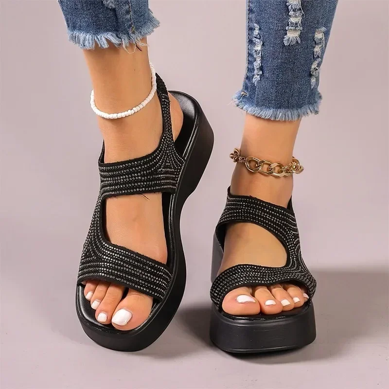 

Босоножки женские на платформе, летние спортивные сандалии на плоской подошве, Повседневная прогулочная обувь, дизайнерские брендовые шлепанцы, 2024