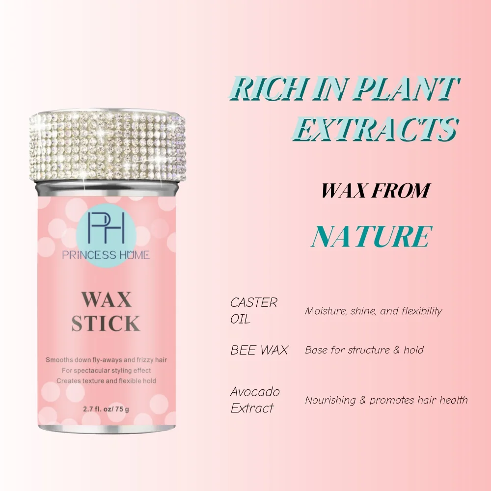 75g 2.7FL.OZ Hair Wax Stick Gel for Broken Hair Artifact Anti-frizz Smoothing Wax Stick For Lace Wigs Toupee 1pcs