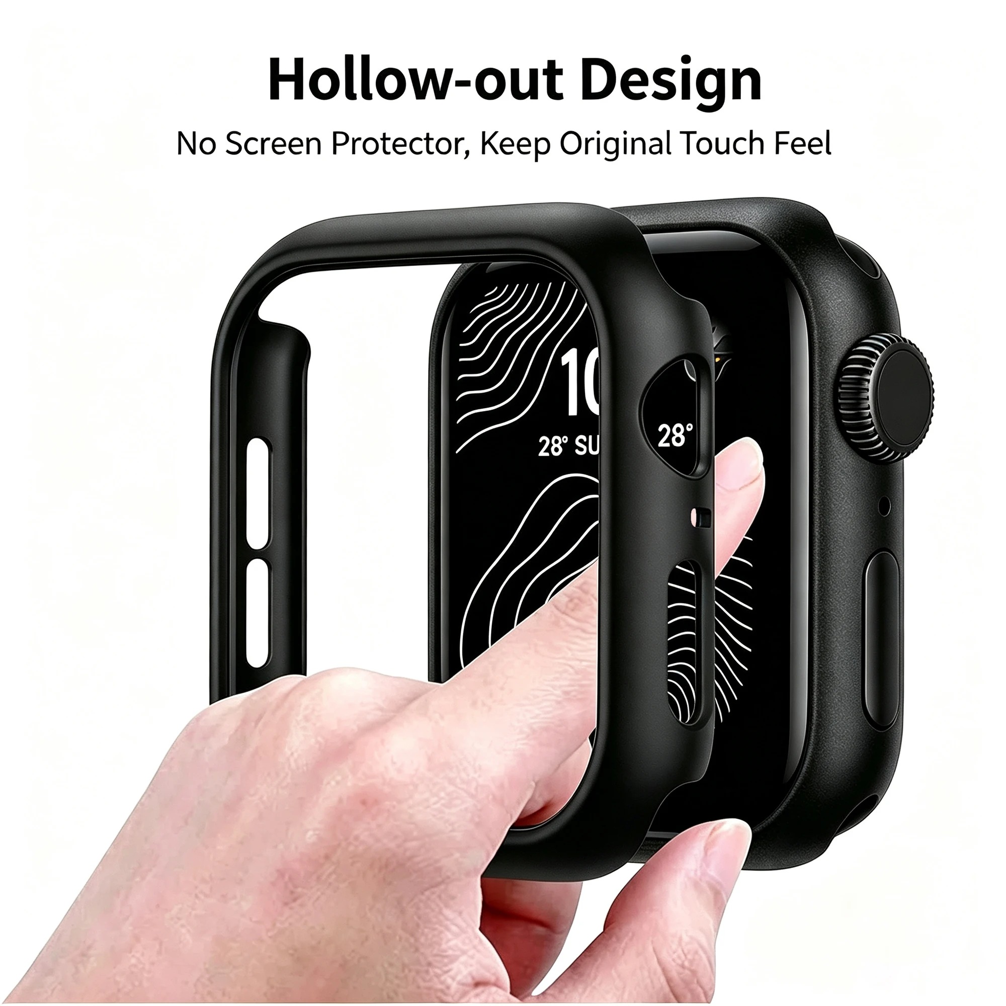 Durable Protective Bumper Case for Apple Watch - Premium PC Shield & Accessories Cover