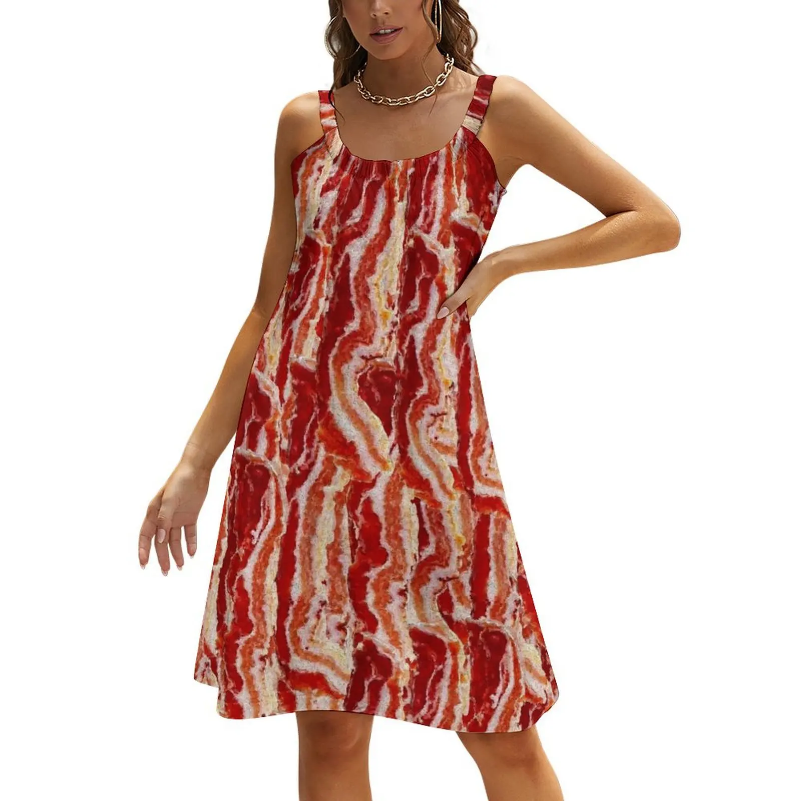 

Fun With Bacon Beach Sling Skirt women's elegant loose dresses beach outfits for women