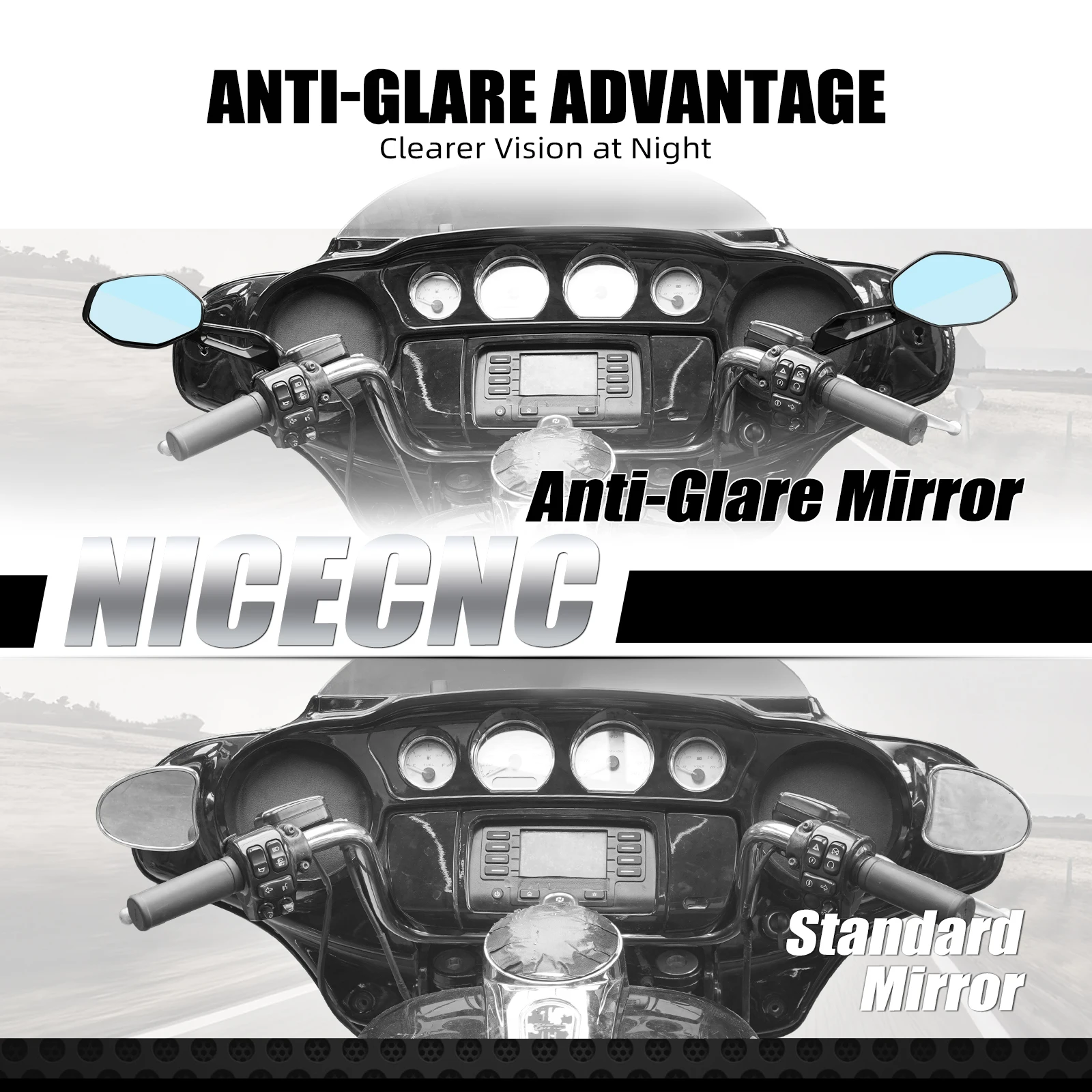 Für Harley Sportster 883 1200 Rückspiegel Low XL883L XL883R Nightster XL1200N Custom XL1200C XL1200R Iron 883 1200 XR1200 – Detail 14