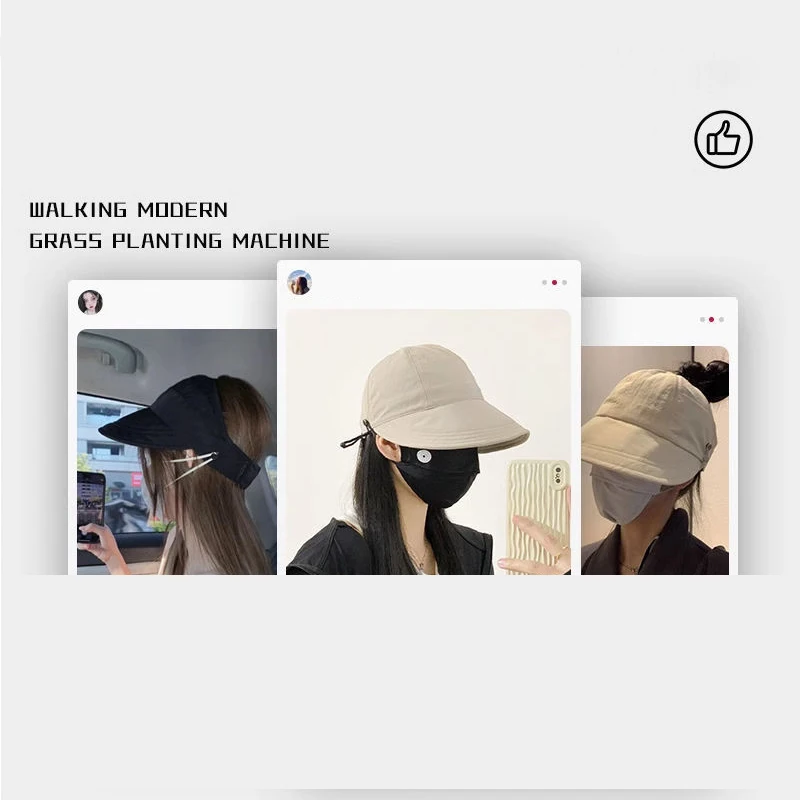 Foldable Wide Brim Ponytail Sun Hat Drawstring Adjustable Cap Summer Quick-dry Visor Fisherman Cap For Women Beach Hat Summer