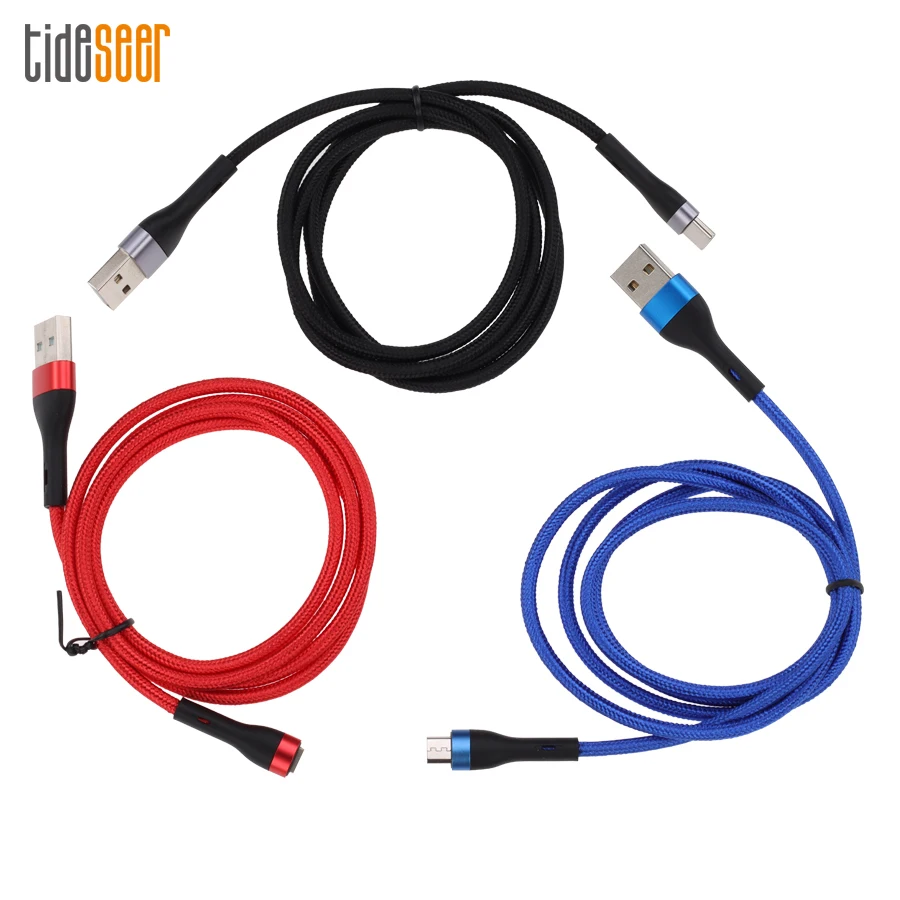 

500 шт. 1 м Micro USB кабель для передачи данных Тип C 3A, провод для быстрой зарядки, Шнур для iPhone Samsung Huawei Android, Зарядные Кабели для телефонов