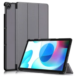 Luxurious Leather Tablet Case - Premium Shockproof Protective Cover for Realme Pad Mini 8.7 (GRAY)