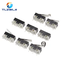 10PCS Micro Limit Switch Momentary Push Button Switch 1A 125V AC Mouse Switch 3Pins Long Handle Roller Lever Arm SPDT 12X6X6MM