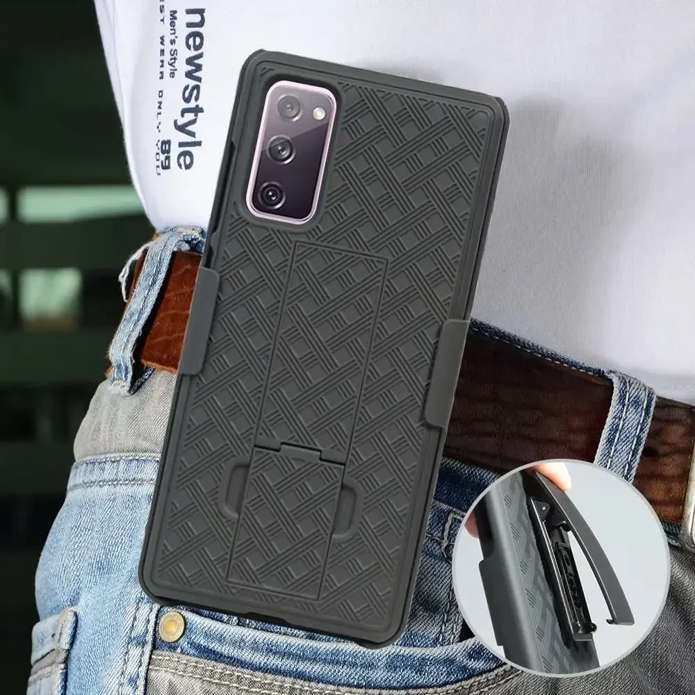 2in1 Armor Shockproof Case for Samsung Galaxy S25 S23 S22 S21 Plus S24 Ultra S21 S10 S10E S9 Sport Waist Belt Clip Phone Cover 6