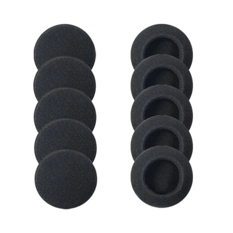 10Pcs Black 6cm Soft Foam Earbuds Headphone Ear pads Replacement Sponge