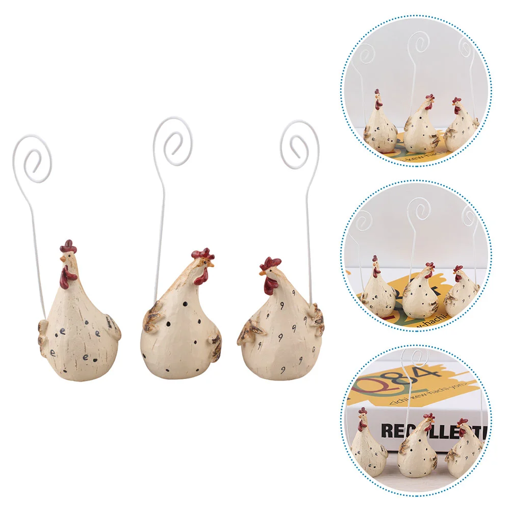 

Homoyoyo Easel Stand 3Pcs Place Holder Desktop Novelty Chicken Picture Holder Stand Table Number Holder Invitation Card