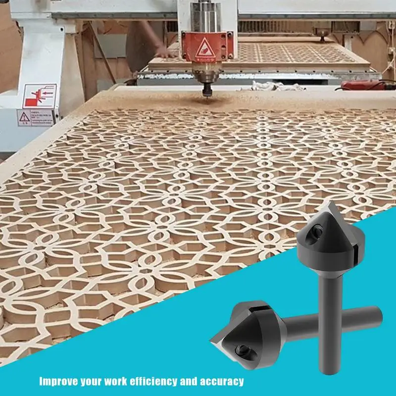 

Chamfer Cutter Tool Countersink Drill Bit Trimming Cutter Alloy Trimmer Woodworking Tools 45 Degree Countersink Chamfer