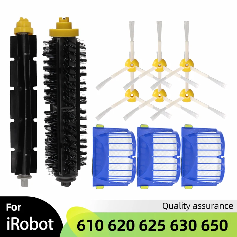 Kit de Peça de Substituição para Irobot Roomba Série 600 610 620 625 630 650 660 Vacuum Batedor Escova de Cerdas Aero Vac Filtro Mais Escova Lateral