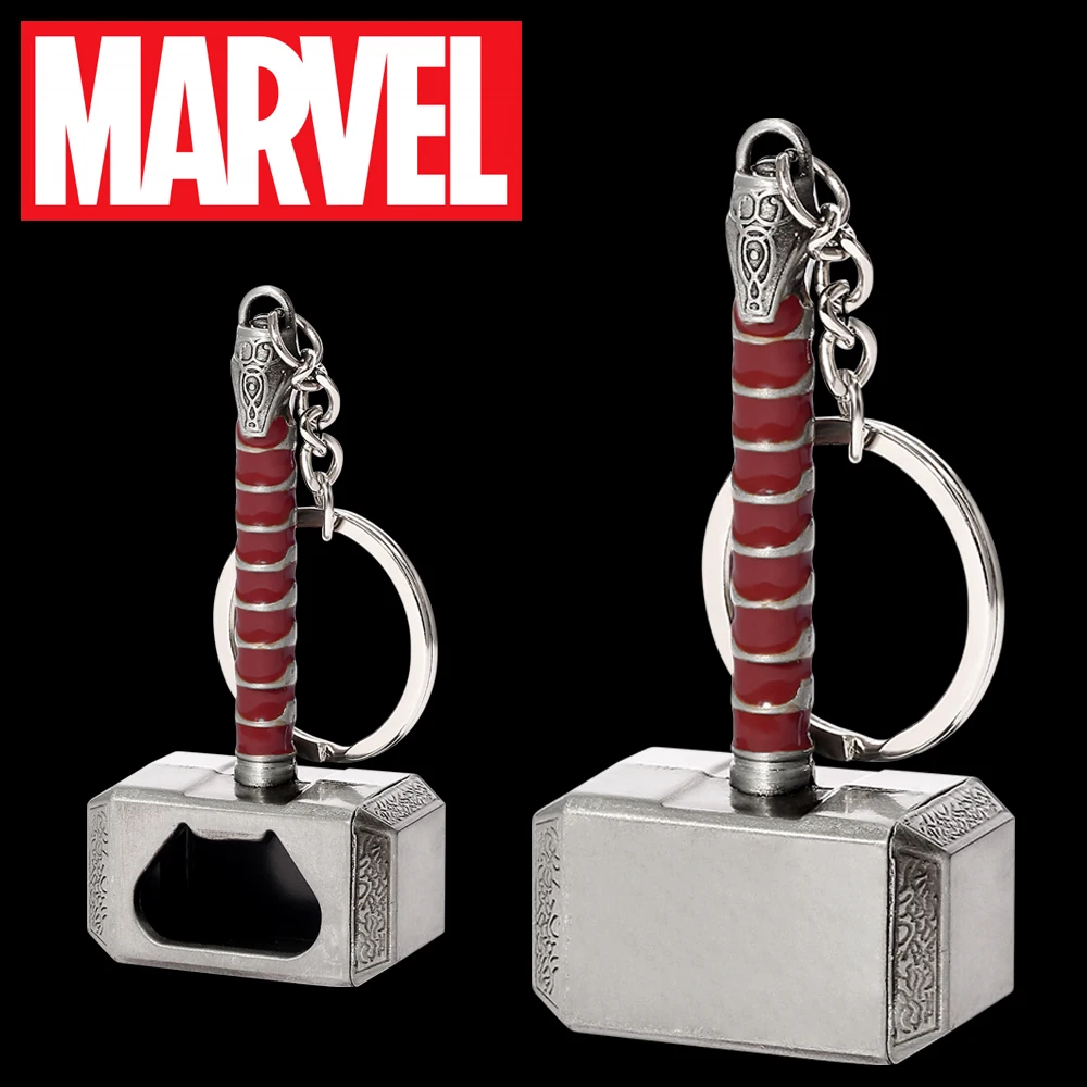 Marvel The Avengers Portachiavi Supereroe Thor Hammer Mjolnir Style Ciondolo In Metallo Portachiavi Multifunzione Apribottiglie Portatile