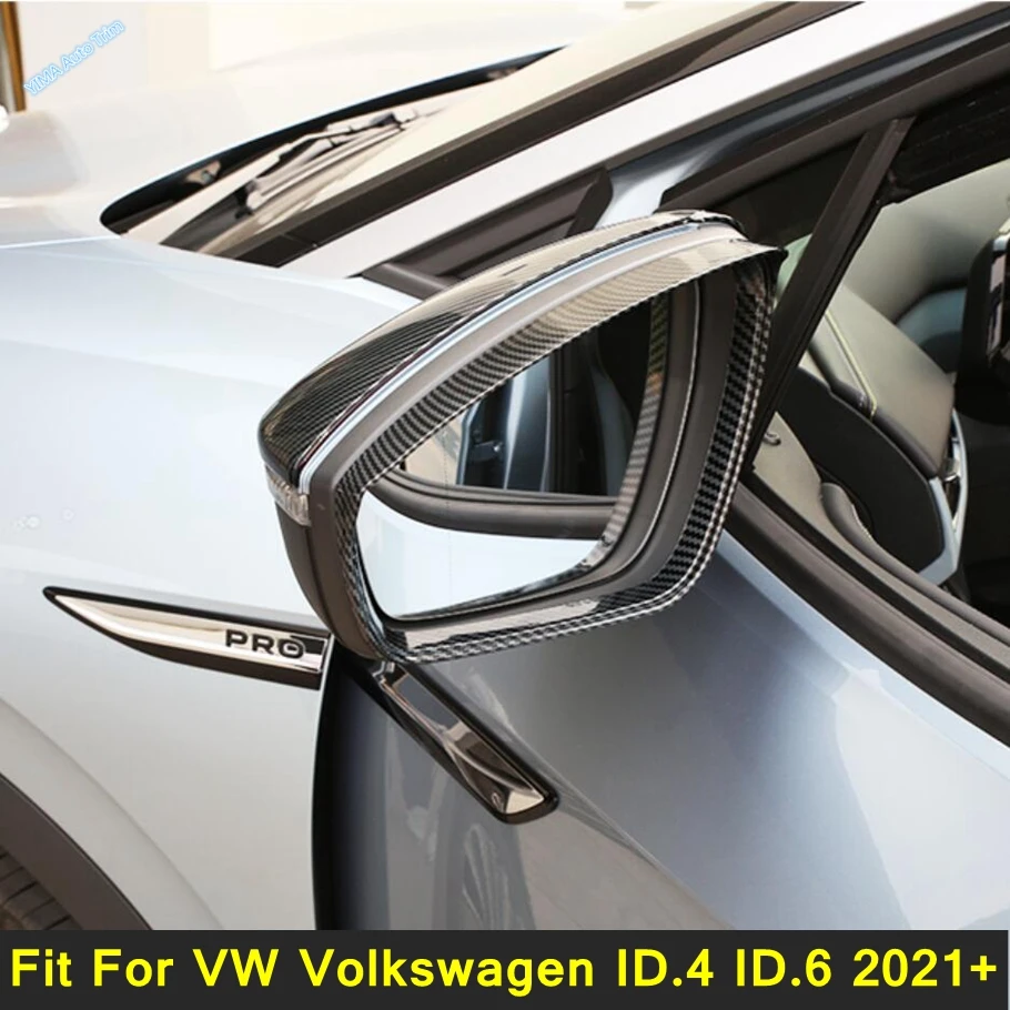 

Chrome Rearview Side Glass Mirror Cover Trim Fit For VW Volkswagen ID.4 ID.6 2021 - 2023 Carbon Fiber Style Exterior Accessories