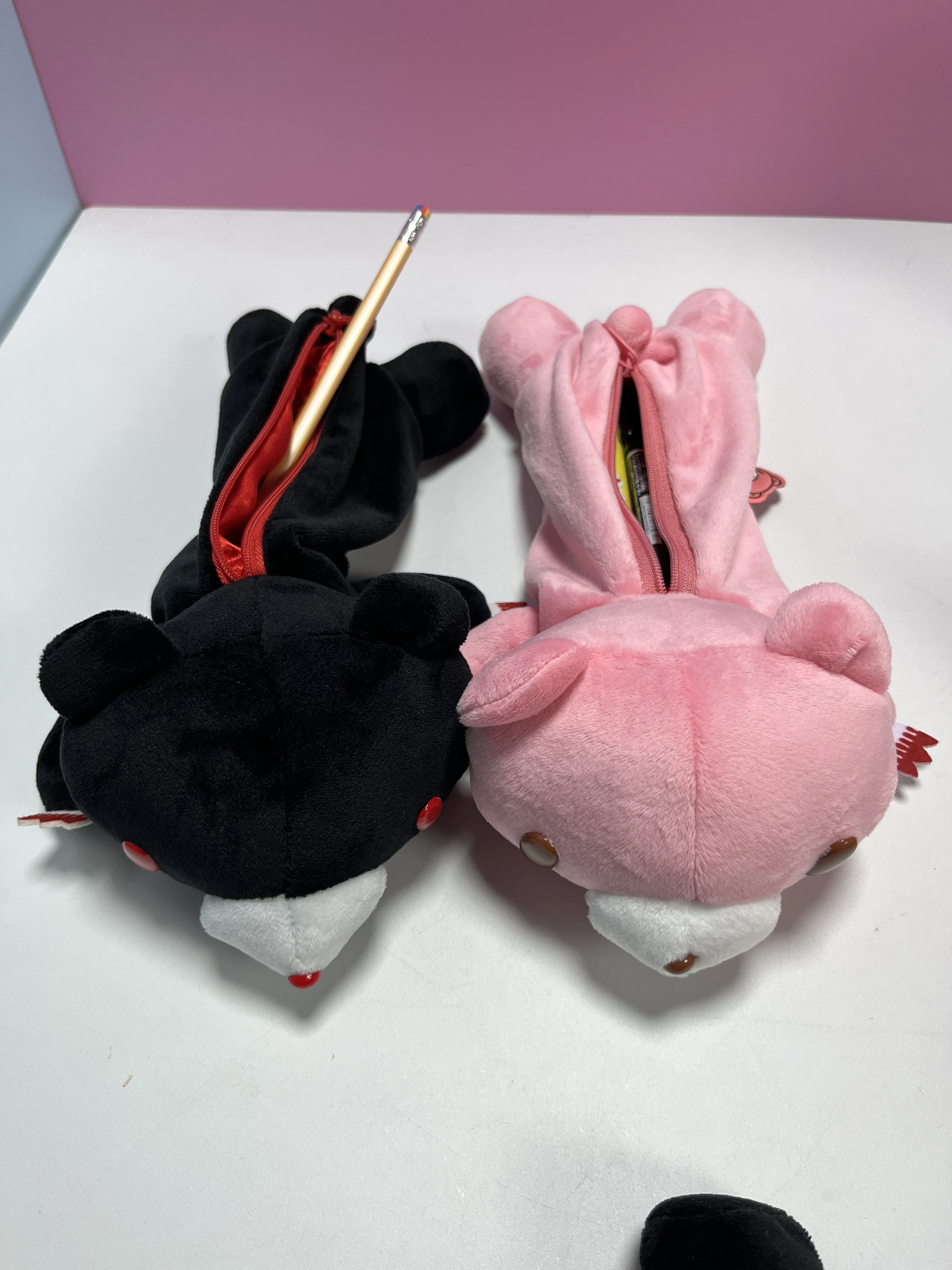 귀여운 곰 플러시 연필 케이스 대용량 부드러운 푹신한 문구 가방 소녀를위한 어린이 학교 용품 화장품 주머니