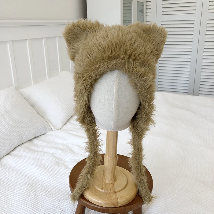 2023 Halloween Winter Plush Cute Cat Ears Beanies Women