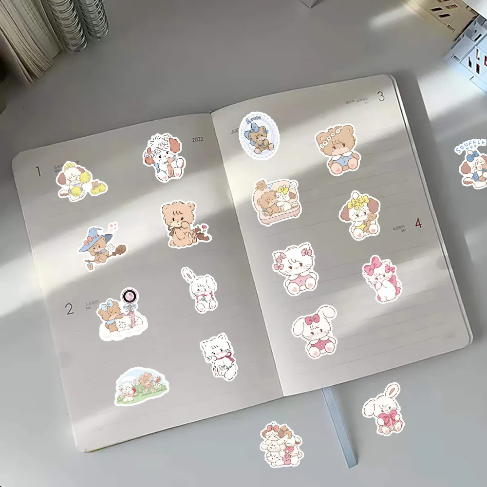 63-teilige MIKKO-Katzen-Aufkleber – niedliches Charakter-Dekor, perfekt für Notebooks, Handyhüllen und DIY-Verzierungen. RecordingYourLife Store – Detail 1