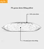 Easyum Twin Queen King 50*70cm 100% cotton feather microfiber mixed long bed neck comfortable Sleeping pillow 3