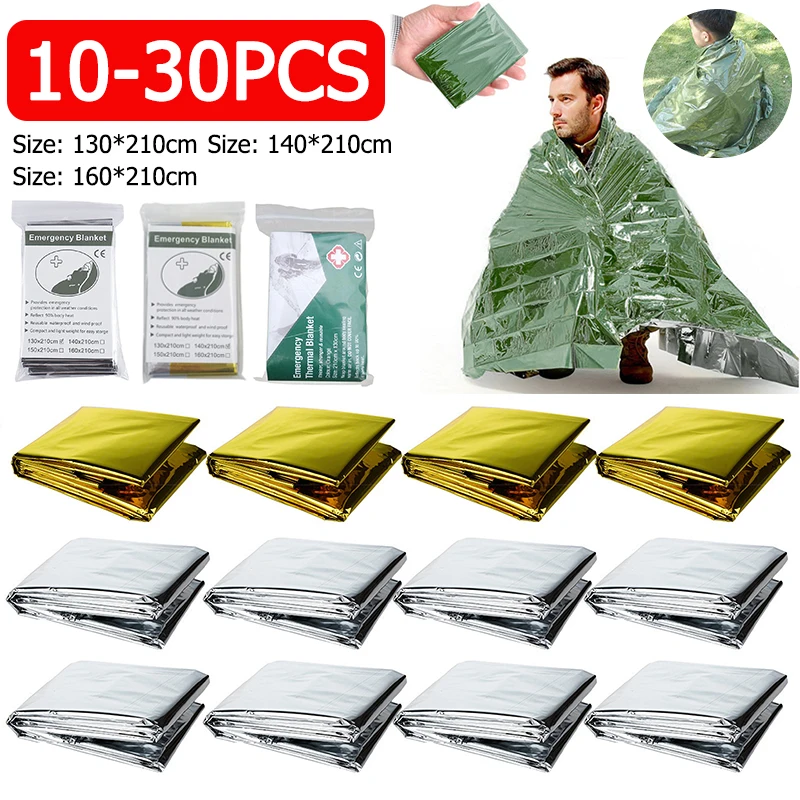 WaterproofSurviveFirstAidKitMilitaryBlanketsCampingWarm