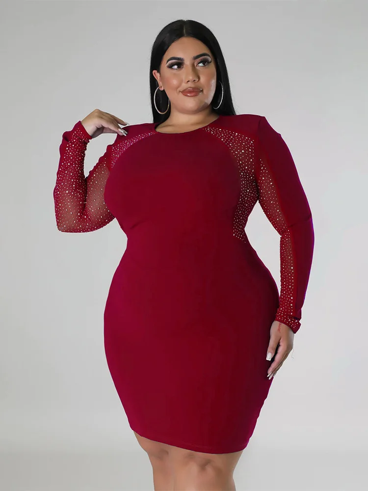 Feminina, Vestidos Plus Size, Sexy, Elegante, Noite,