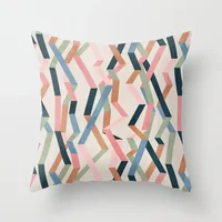45*45cm Home Decoration Abstract Geometric Sunset Rainbow Pink Pillowcase Bed Living Room Sofa Office Seat Cushion Cover 4