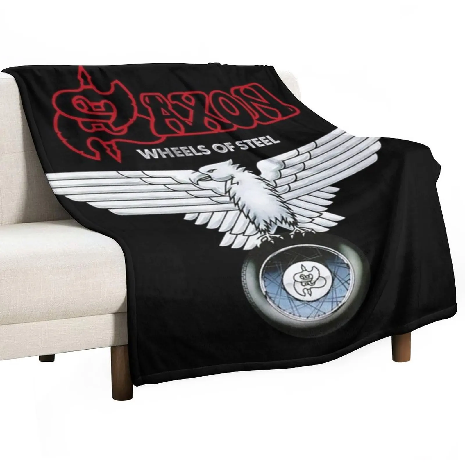 

Saxon: Wheels Of Steel Throw Blanket Plaid on the sofa Winter beds Blankets