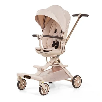 Passeggino Pieghevole Babyfond con Tettuccio in Tessuto, Carrozzina Reclinabile per Bambini