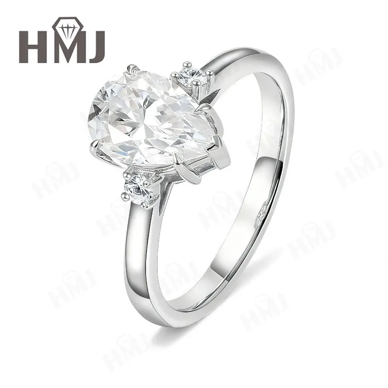 Birnenschliff-Moissanit-Ring, 10K/14K/18K Gold, eleganter Solitär-Verlobungsring für Sie, funkelnder Ehering, Jahrestagsgeschenkidee – Detail 9