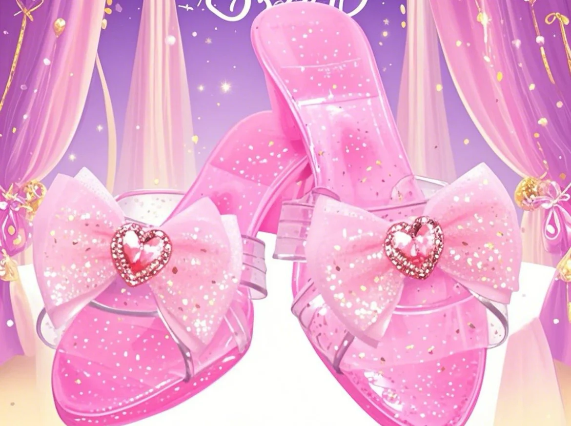 Princess Dress Up Shoes for Girls Antislip Pretend Play High Heels Non-Toxic Role Play Toys with Soft Soles Ideal Gift for Kids