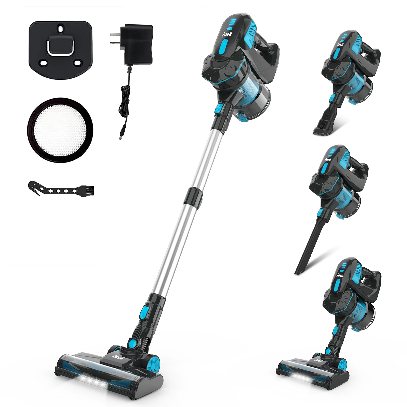 INSE Cordless Vacuum Cleaner, 20KPa Stick Vacuum up to 40min Runtime, 6-in-1 Cordless Stick Vacuum for Household Cleaning 1