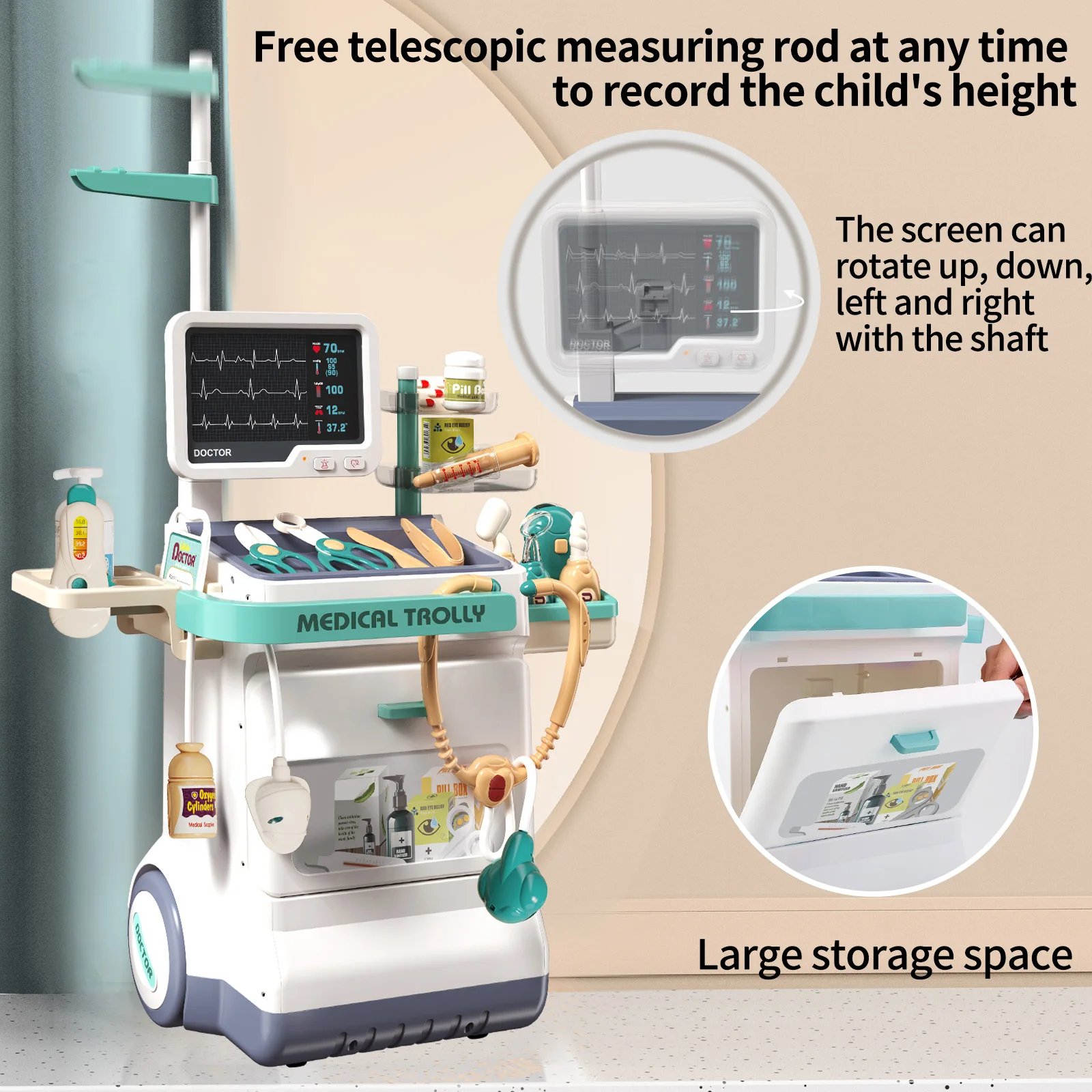Children's Doctor Toy Set Role-Playing Injection and Stethoscope Simulation for Medical Play Birthday Gift for Boys and Girls 3
