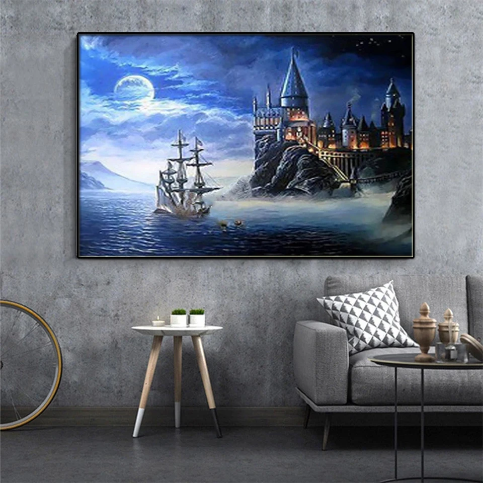 Harry Potter Castle 30x40cm(canvas) Full Round Drill Diamond