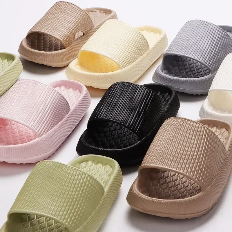 Women's Thick Platform Cloud Slippers EVA Soft Sole Pillow Slides Summer Beach Flip Flops Women Non Slip Bathroom Home Slippers 4