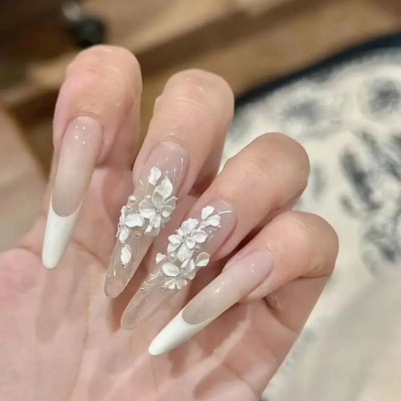 꽃 네일 아트 몰드 실리콘 릴리프 빈티지 3D 네일 장식 네일 살롱 네일 씰 액세서리 매니큐어 도구 DIY