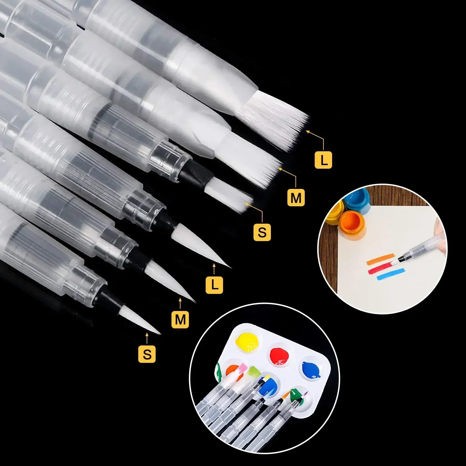Watercolor Brush Pen Set 3/6 Piece Watercolor Paint Pens Painting Markers Refillable Art Supplies