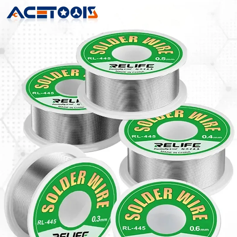 RELIFE RL-445 High Purity Soldering Wire Rosin Core Tin Wire Electronic Soldering Welding Tools 0.3/0.4/0.5/0.6mm 25g