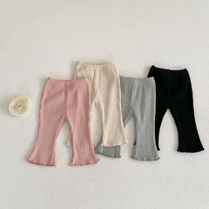 Baby Girls Solid Flare Pants Infant Trousers