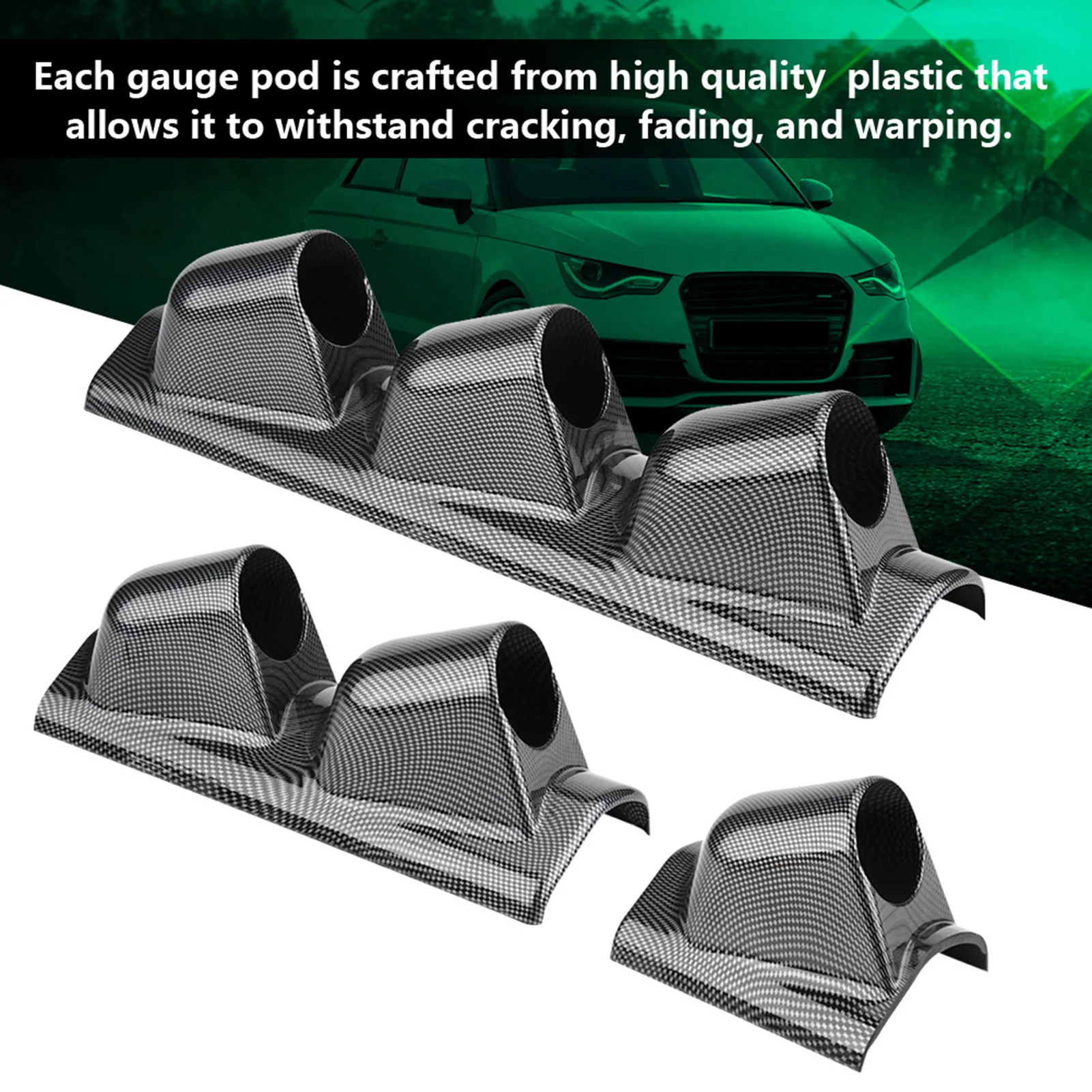 Dual Holes Gauge Holder Heavy Duty Racing Sport Meter Gauge Pillar Mount Pod Holder Bracket