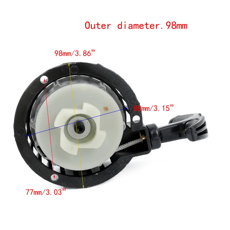 2 Stroke ATV Pocket Nini Bike Starter Light Engine Parts Aluminum Alloy Easy Pull Starter