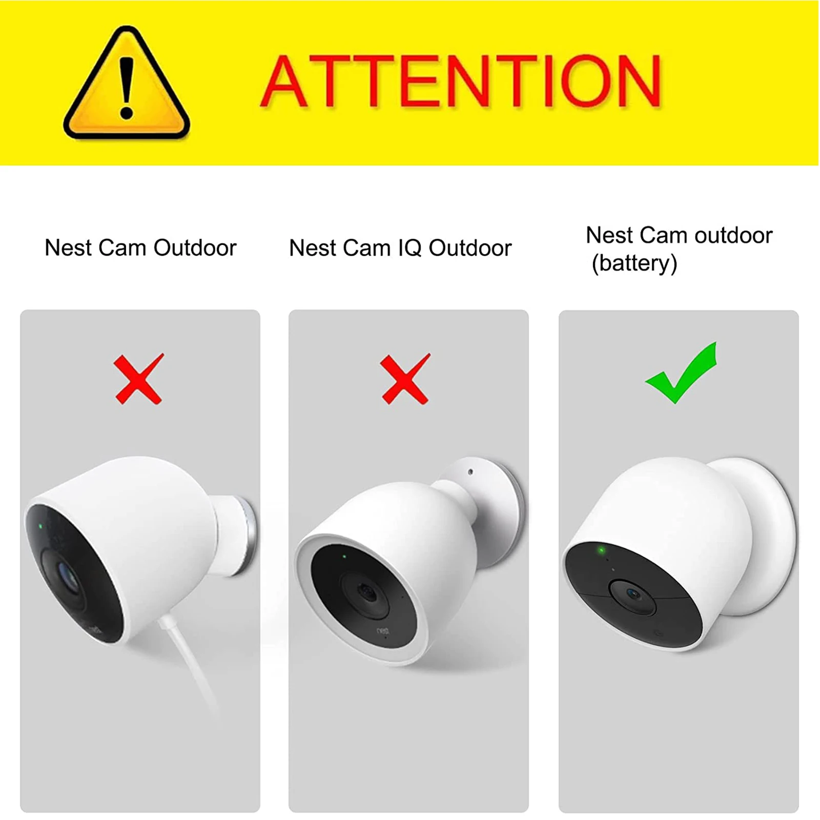 Google Nest Cam(배터리) 실외 카메라와 호환되는 도난 방지 보안 체인, Nest 카메라용 낙하 방지 보안 체인